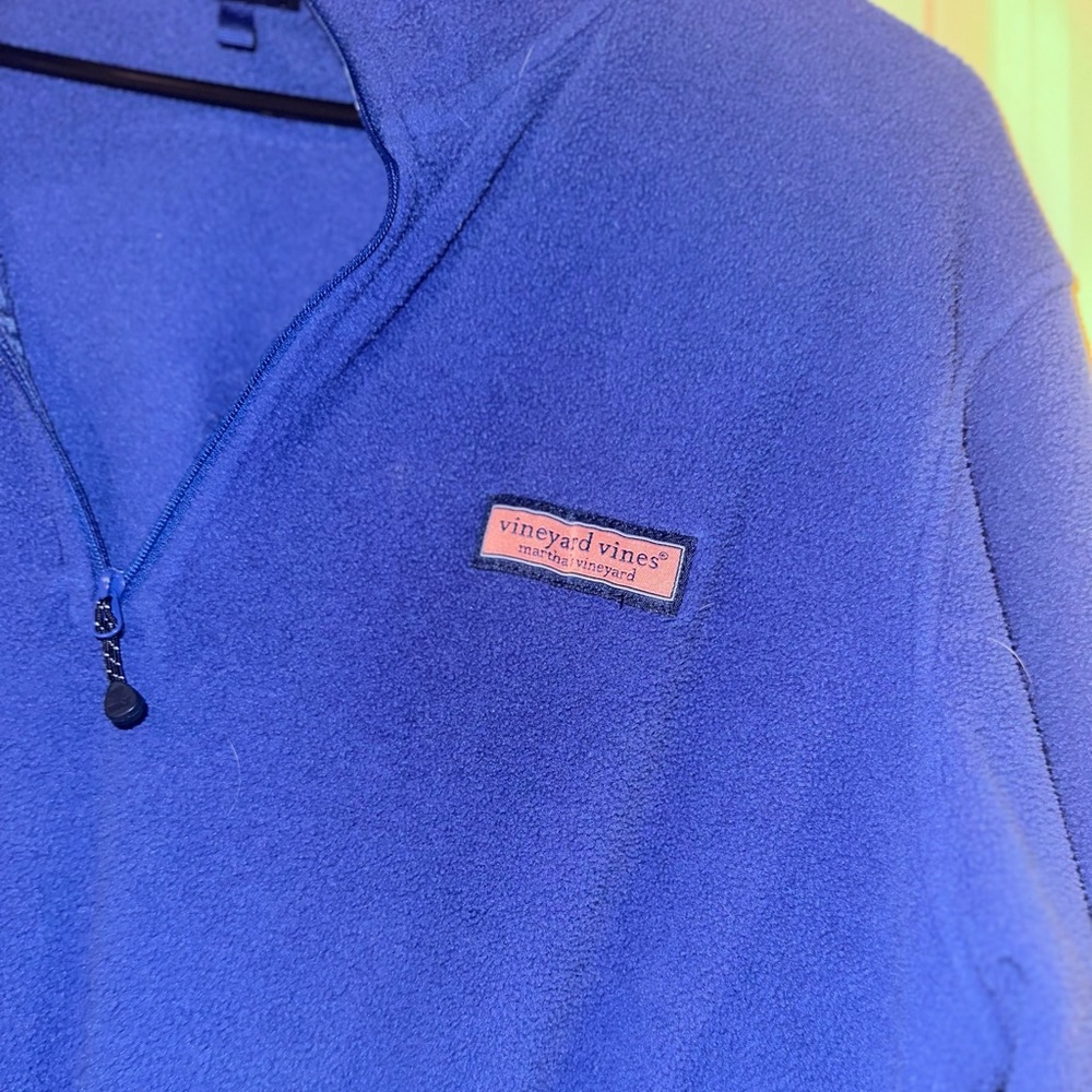 Vineyard Vines 1/2 Zip Blue Fleece Pullover Mens Large